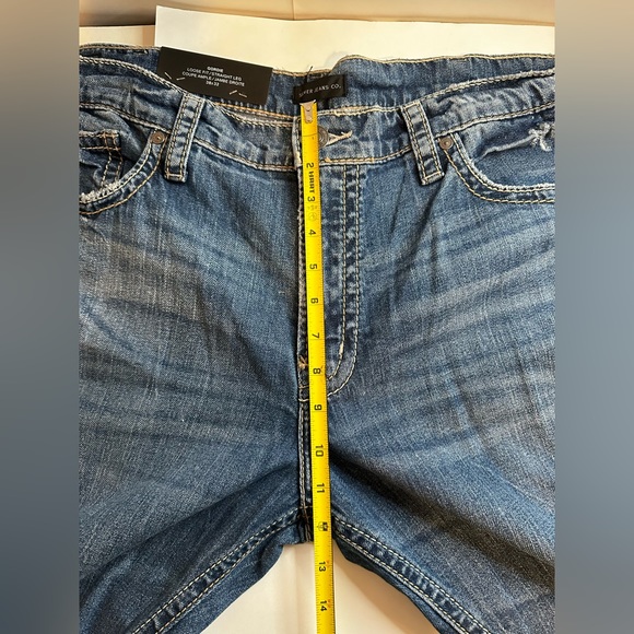 Silver Jeans Co Gordie Men's 38x32 Loose Fit Straight Leg Blue Wash Distressed - Picture 8 of 13